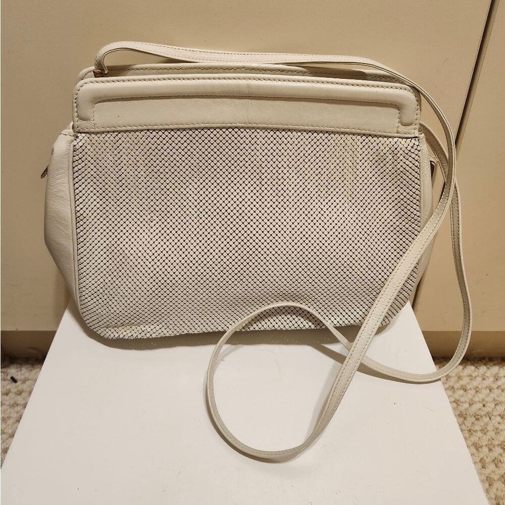 Vintage Mint Whiting & Davis "Expressions" White Mesh Crossbody Bag Circa 1960s